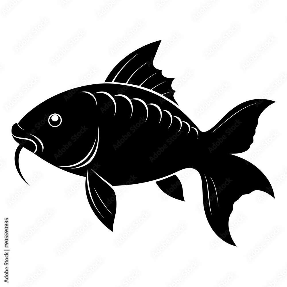 Obraz premium Carp Black silhouette