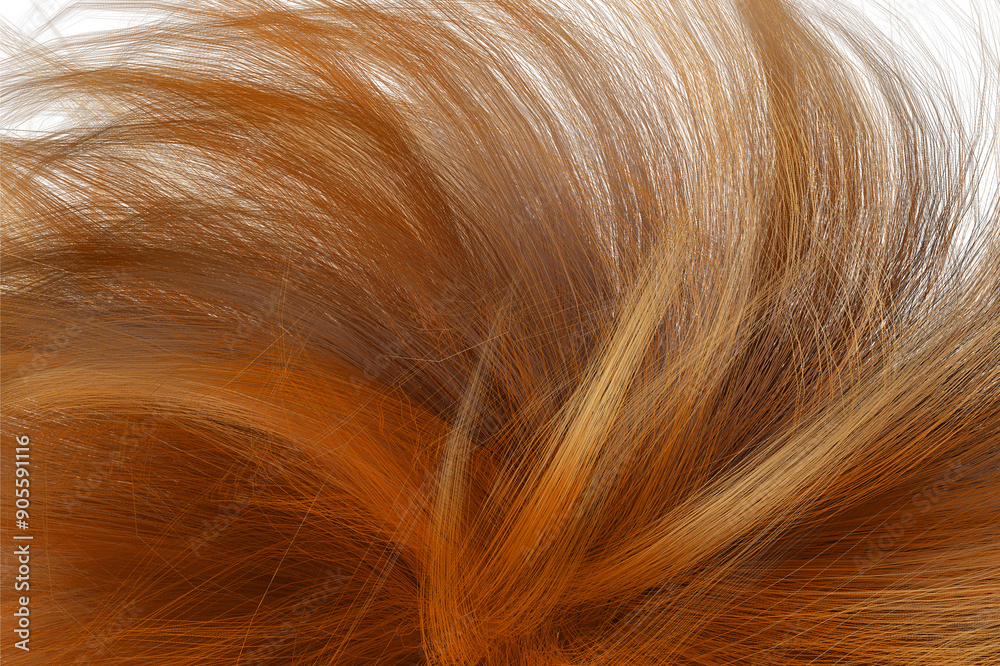 Naklejka premium Brown wavy hair, Closeup on luxurious curly brown hair with highlights.