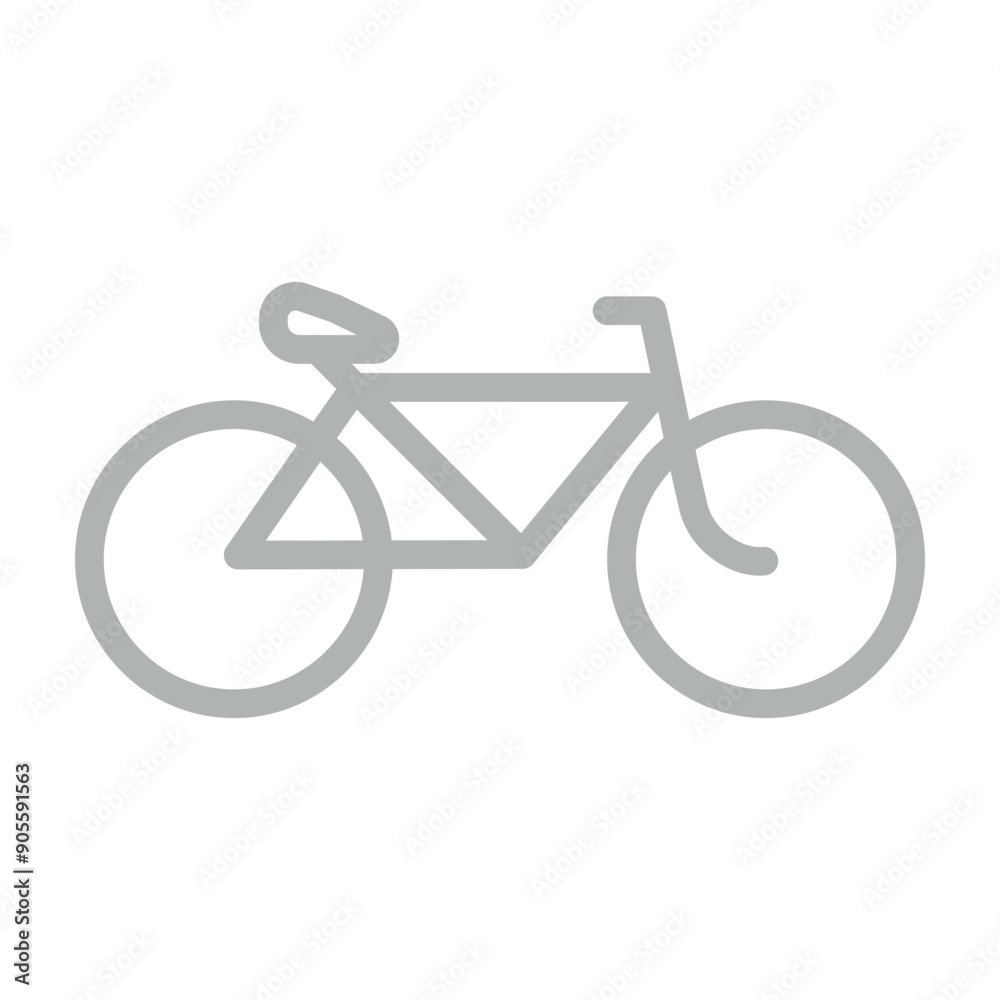 Bicycle Vector Line Grey Icon Design