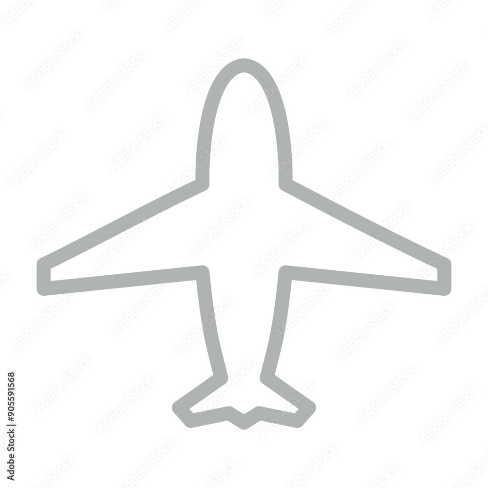 Fototapeta premium Airplane Vector Line Grey Icon Design