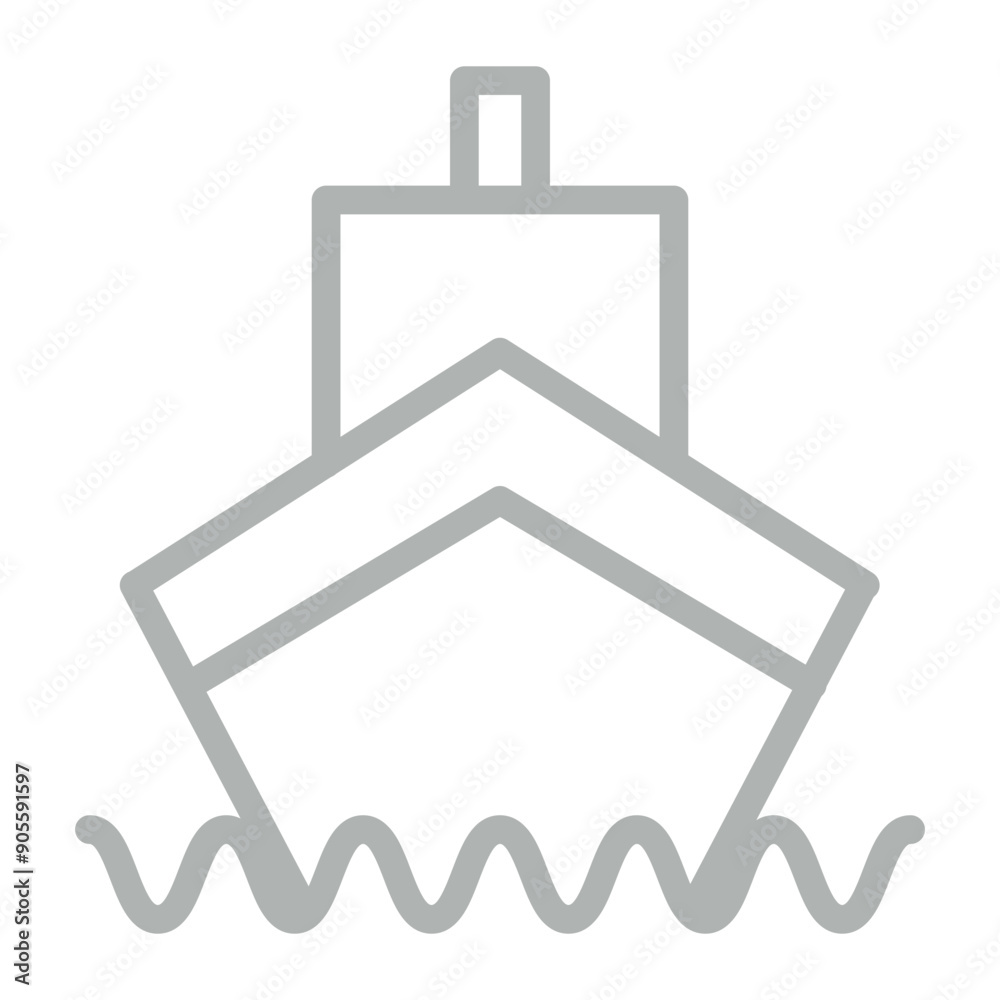 Ship Vector Line Grey Icon Design Ship Vector Line Grey Icon Design