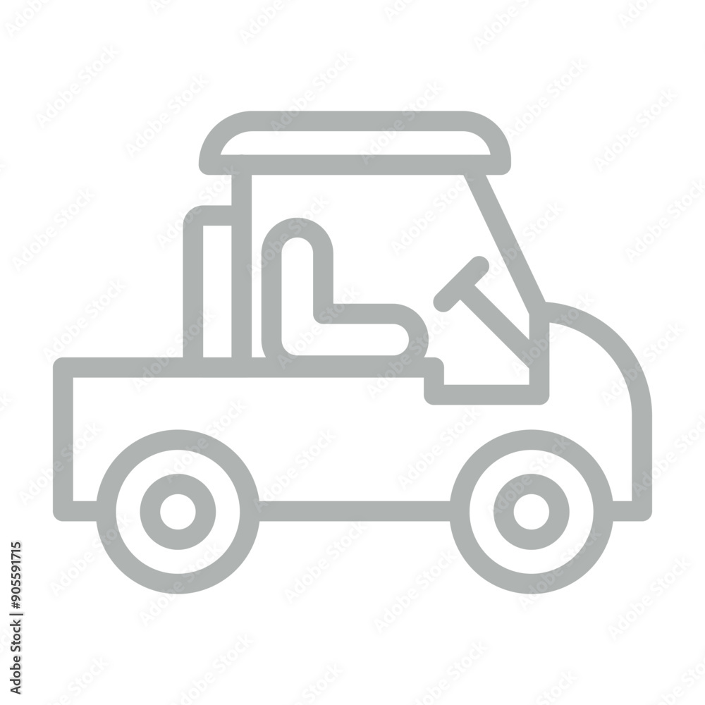 Golf cart Vector Line Grey Icon Design Golf cart Vector Line Grey Icon Design