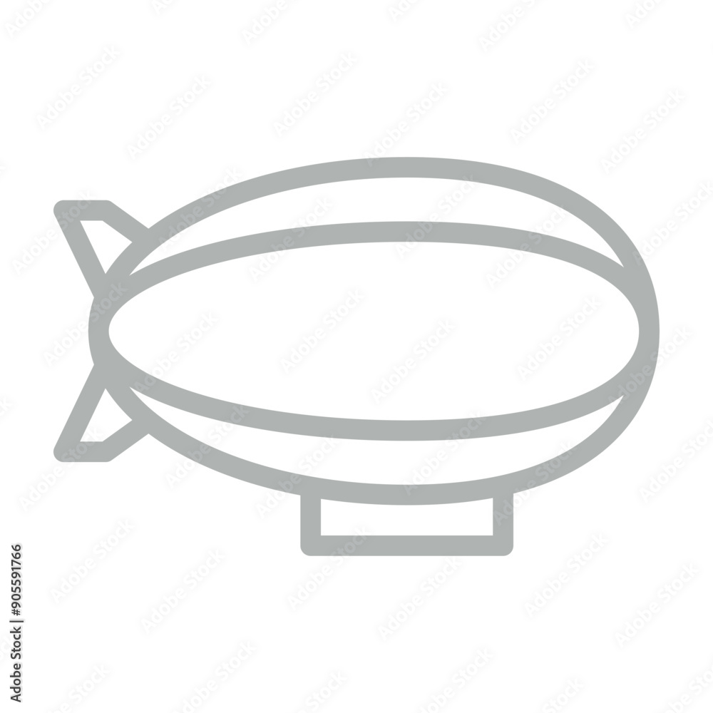Zeppelin Vector Line Grey Icon Design