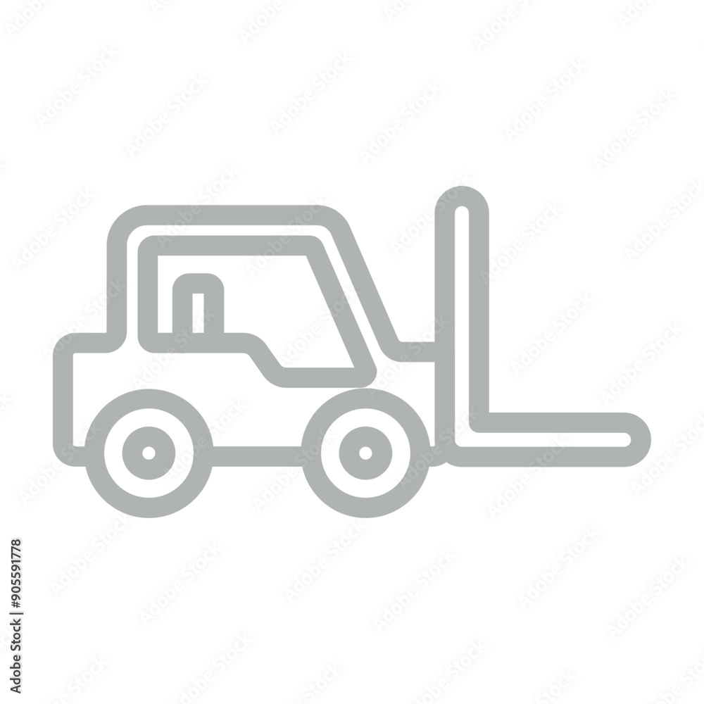 Forklift Vector Line Grey Icon Design Forklift Vector Line Grey Icon Design