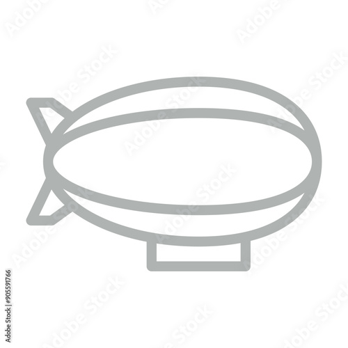 Zeppelin Vector Line Grey Icon Design