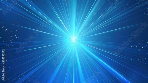 Glowing Blue Sunburst with Radiant Light Rays - Dynamic Abstract Background Featuring Bright Blue and White Beams for Creative Projects and Design Inspiration