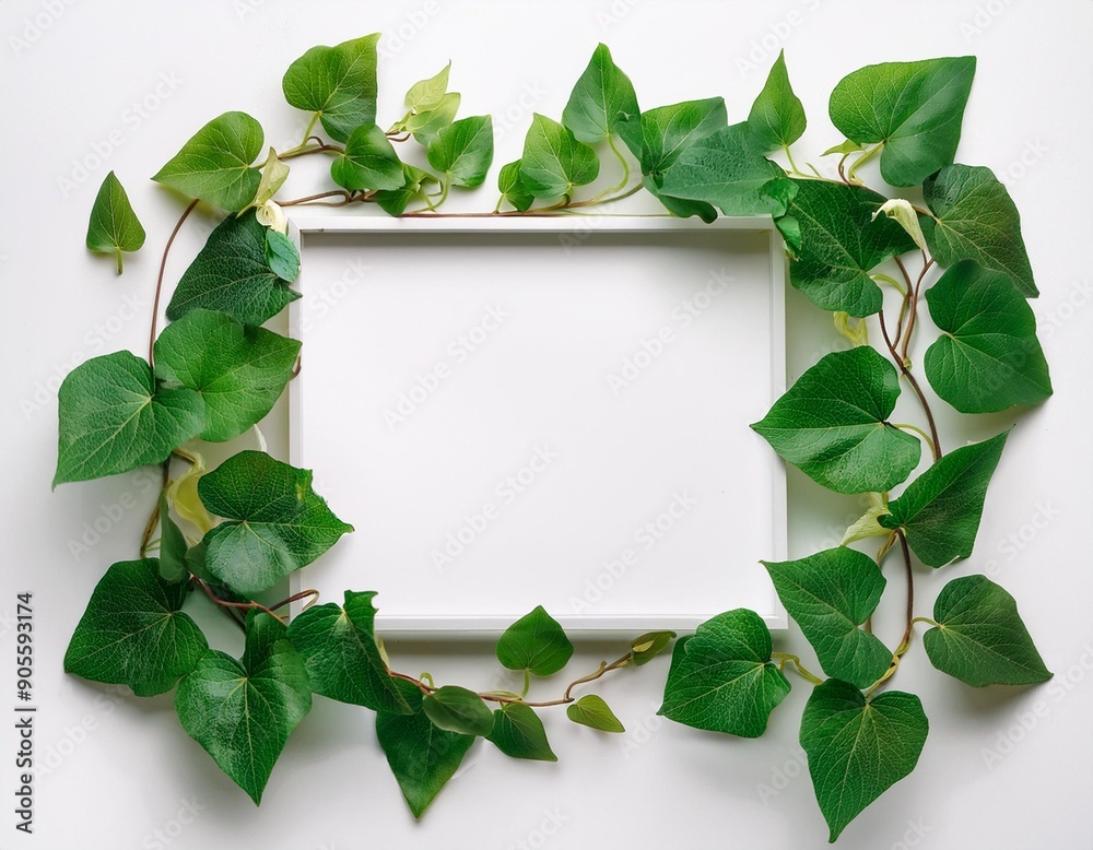 Blank Mockup Frame With Leaves Blank Mockup Frame With Leaves