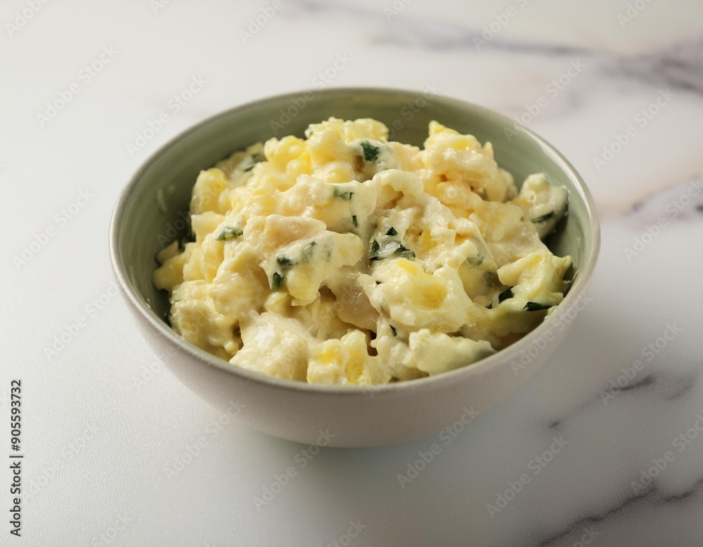 Salad with eggs and potatoes made at home Salad with eggs and potatoes made at home