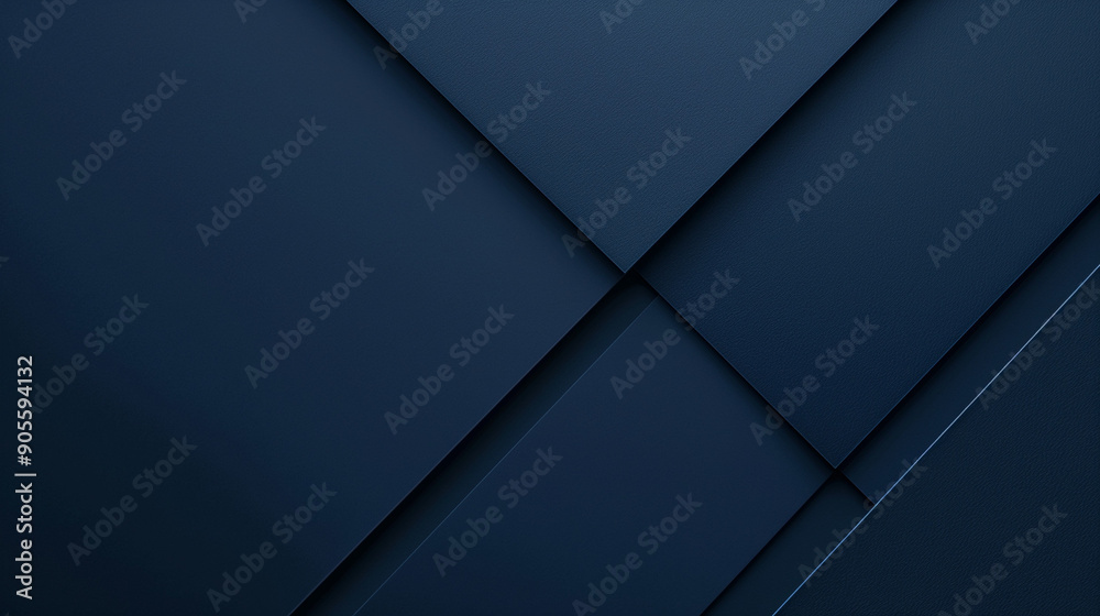 Fototapeta premium Abstract texture of dark blue paper with geometric overlapping pattern to create an elegant and minimalistic background