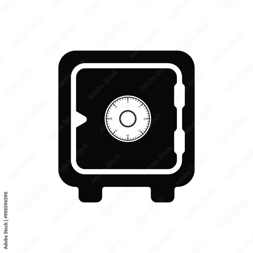 Safety deposit strongbox icon, safe deposit box with wide combination lock icon for business and finance apps and web Safety deposit strongbox icon, safe deposit box with wide combination lock icon for business and finance apps and web