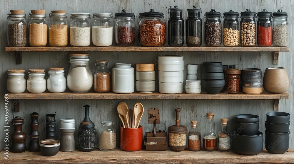Spices and Herbs in a Rustic Display