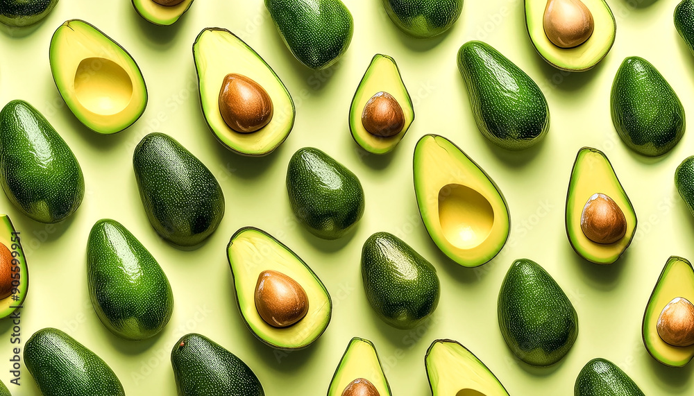 Fresh sweet Avocado slices pattern backgrond, close up Fresh sweet Avocado slices pattern backgrond, close up