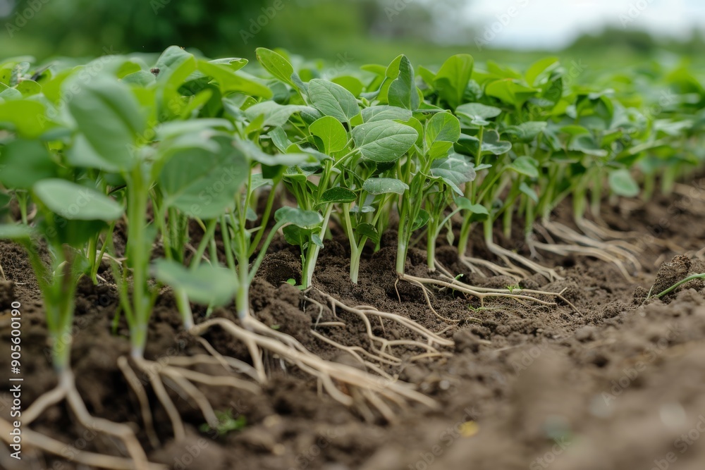 Healthy Plant Roots Growing in No-Till System - Strong Root Structures and Fertile Soil Healthy Plant Roots Growing in No-Till System - Strong Root Structures and Fertile Soil