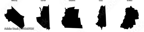 Belknap, Carroll, Cheshire, Coos, Grafton outline maps