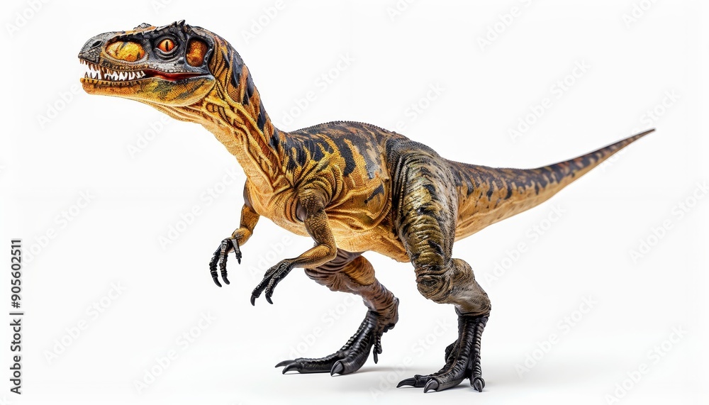 Naklejka premium Utahraptor dinosaur isolated on all-white background