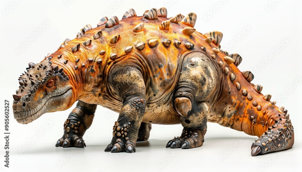 Fototapeta premium Ankylosaurus dinosaur isolated on all-white background