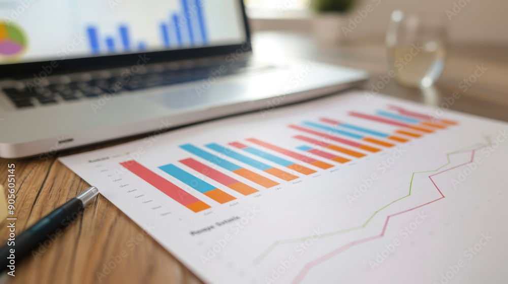 Detailed financial charts showing profit and loss statistics for a company's quarterly performance.