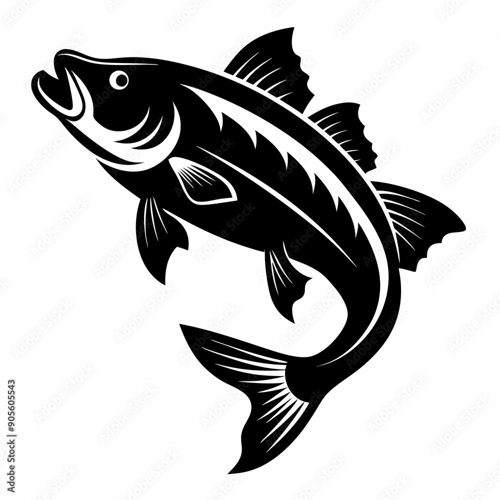 Fototapeta premium Bass Black silhouette