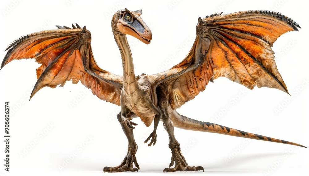Fototapeta premium Quetzalcoatlus dinosaur isolated on all-white background