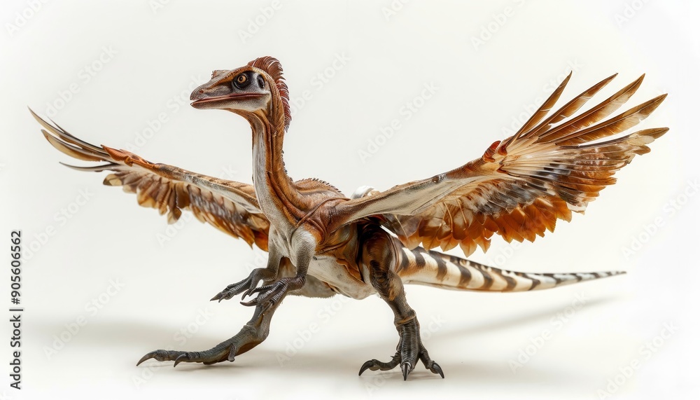 Fototapeta premium Archaeopteryx dinosaur isolated on all-white background