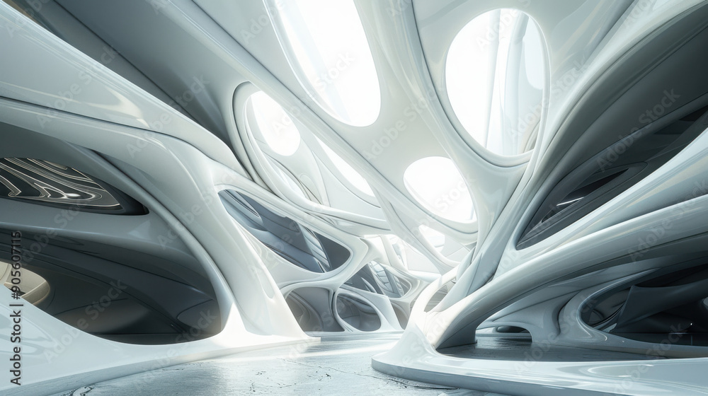 Abstract futuristic shapes, 3d render. Abstract futuristic shapes, 3d render.