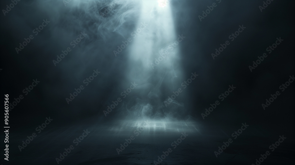 Spotlight and Thin Fog in a Dark Scene Spotlight and Thin Fog in a Dark Scene