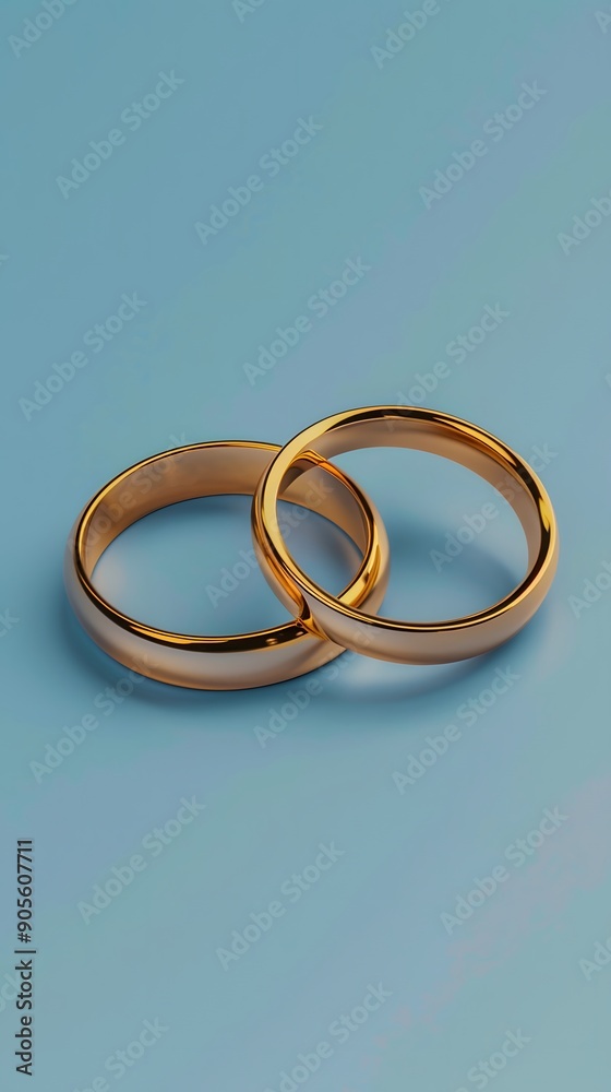 A pair of golden wedding rings A pair of golden wedding rings