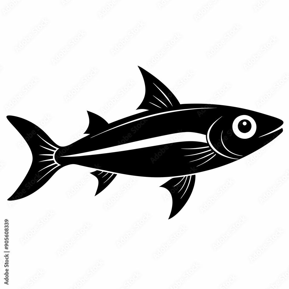 Fototapeta premium Anchovy Black silhouette
