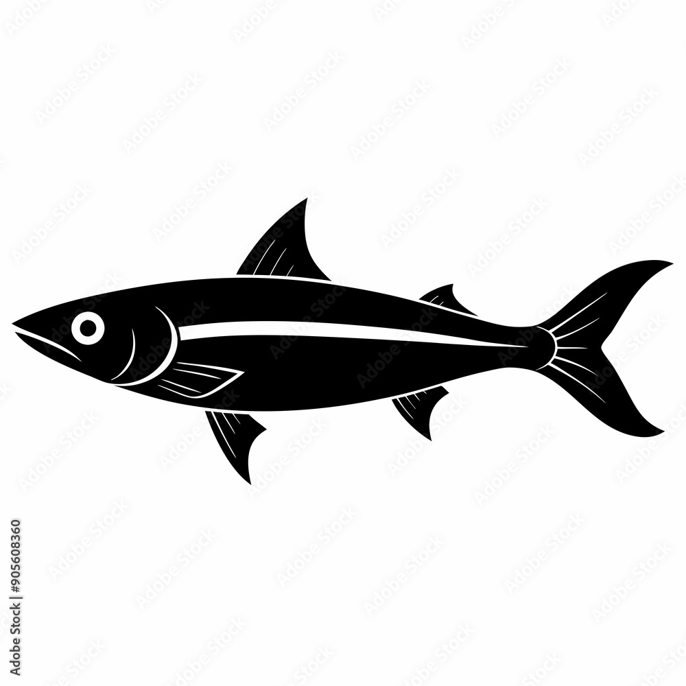 Obraz premium Anchovy Black silhouette