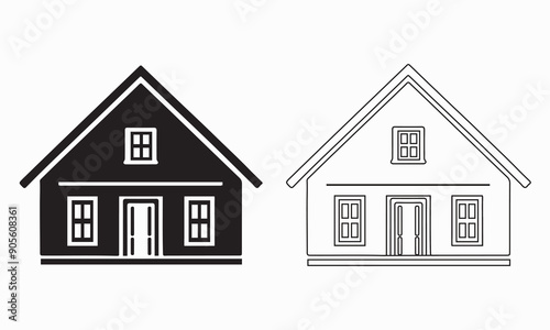 Home, House vector illustration, black icon, symbol