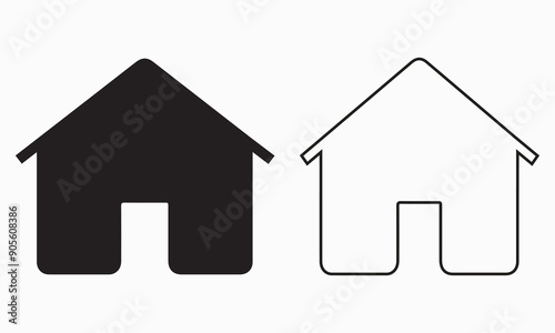 Home, House vector illustration, black icon, symbol