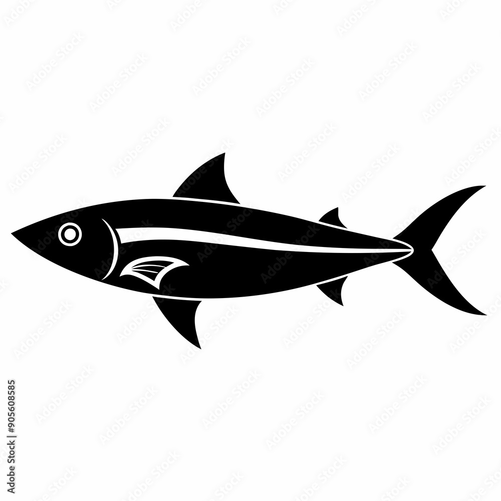 Fototapeta premium Anchovy Black silhouette