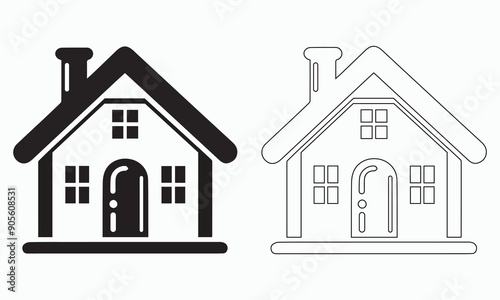 Home, House vector illustration, black icon, symbol