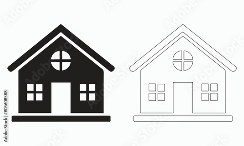 Home, House vector illustration, black icon, symbol