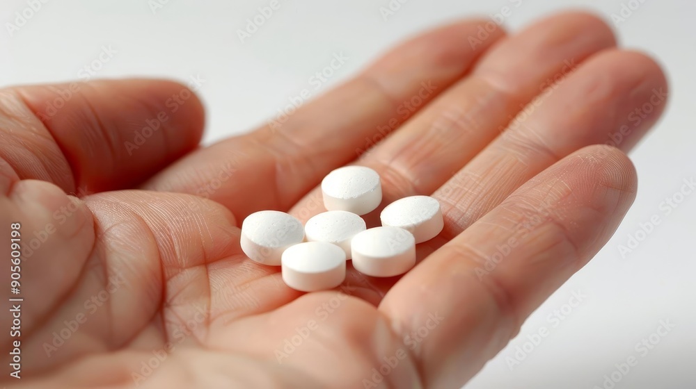 Hand holding pills with blurry background Hand holding pills with blurry background