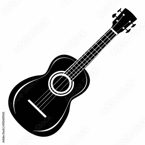 Guitar silhouette vector art illustration