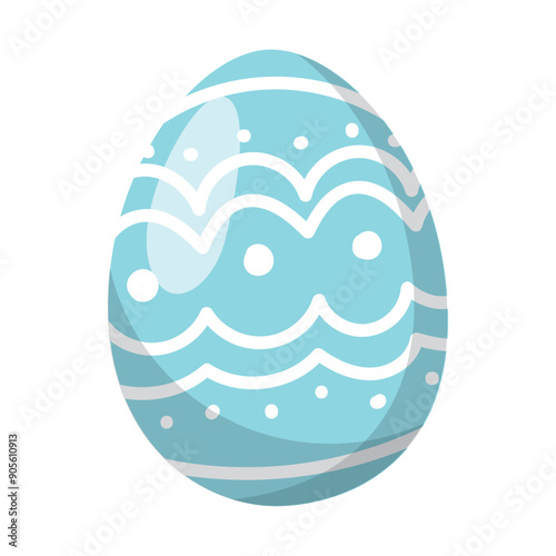 Decorated easter egg icon Easter season Vector
