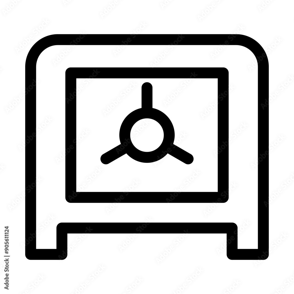 Safe box icon in thin line style vector illustration graphic design Safe box icon in thin line style vector illustration graphic design