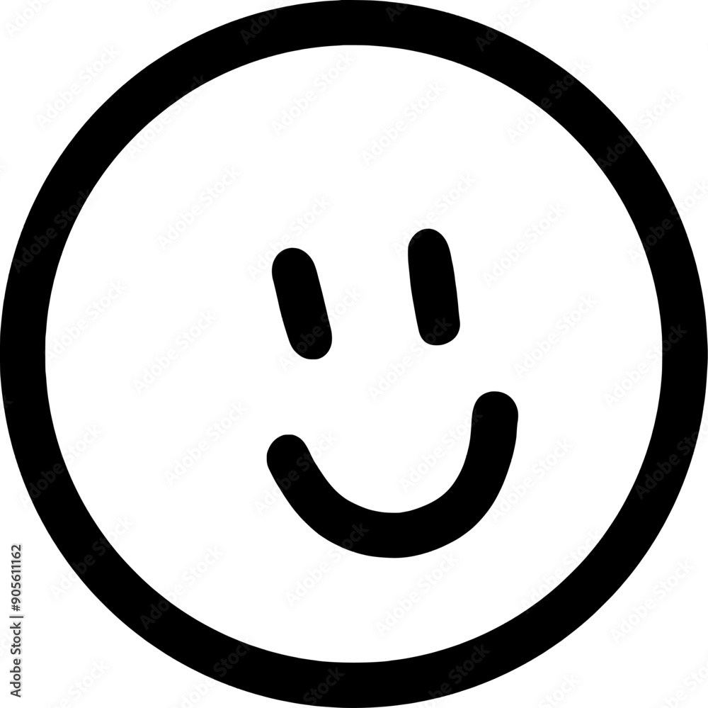 handdrawing smiley face icon on white handdrawing smiley face icon on white