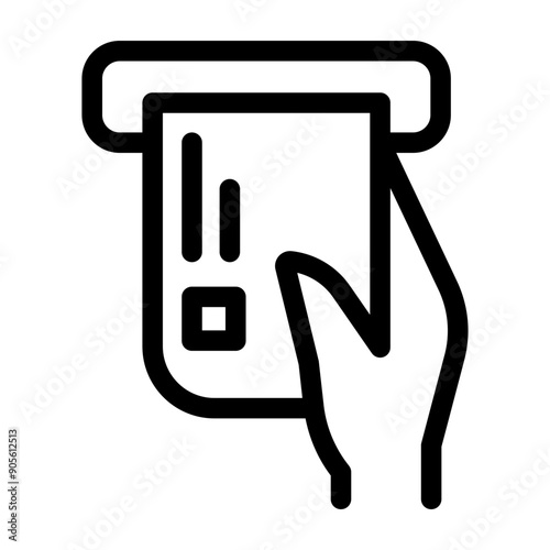 Withdraw icon in thin line style vector illustration graphic design