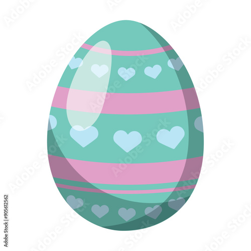 Decorated easter egg icon Easter season Vector
