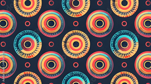 Abstract Geometric Pattern with Colorful Circles