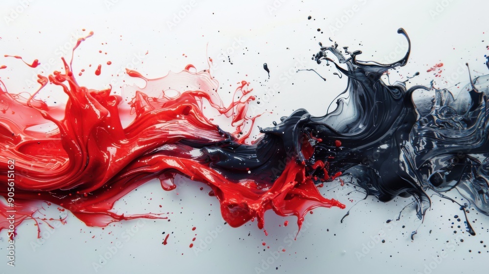 3D red and black liquid