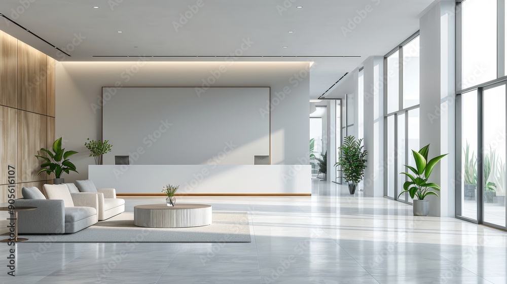 Serene Minimalist Modern Office with Bright, Uncluttered Spaces Serene Minimalist Modern Office with Bright, Uncluttered Spaces