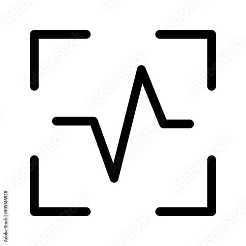 vibration scanner icon in thin line style vector illustration graphic design