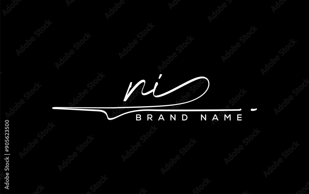 NI letter beauty handwriting vector logo.