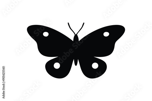 Butterfly  silhouette black vector illustrator isolated on white Background