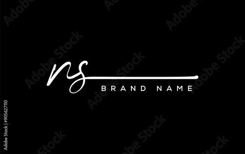 NS letter beauty handwriting vector logo.