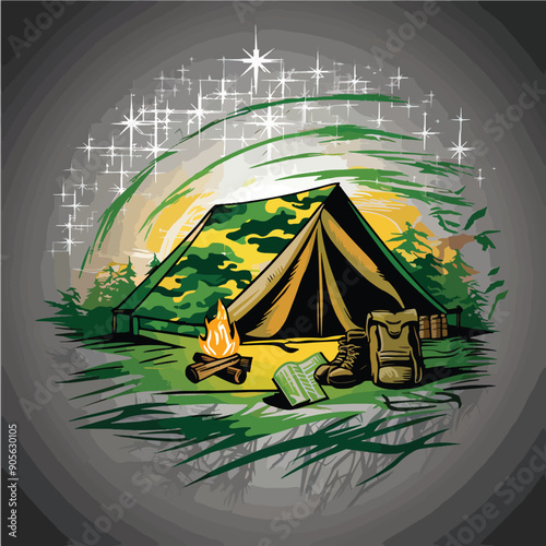 Camping Sublimation design