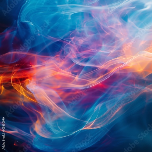 Abstract waves, fluid motion, vibrant colors, smooth gradients, dynamic flow